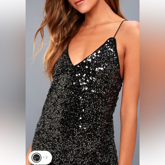 Force of Fashion Black Backless Sequin Mini Dress - Picture 3 of 5